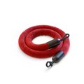Montour Line Velvet Rope Red With Black Snap Ends 10ft.Cotton Core HDVL510Rope-100-RD-SE-BK